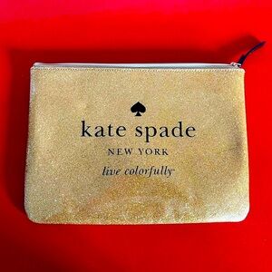 Kate Spade Gia Glittery Gold Sparkling pouch Clutch bag. Like new condition🔥